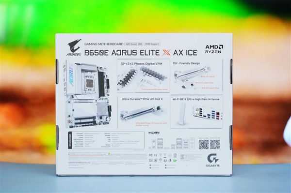 高颜值小白板！技嘉冰雕B650E AORUS ELITE X AX ICE主板图赏