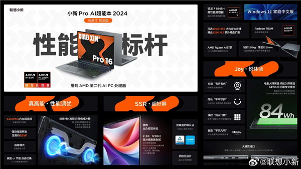 全系搭载R7 8845H！联想小新Pro 2024 AI锐龙版官宣：2月21日发布