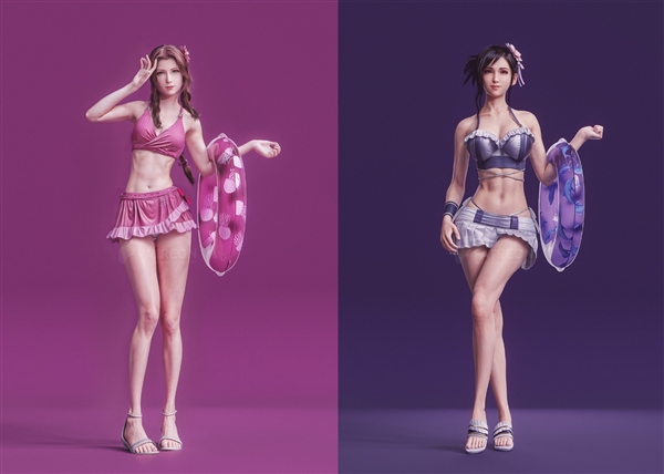 玩家制《最终幻想7：重生》爱丽丝、蒂法泳装模型：你喜欢哪一个