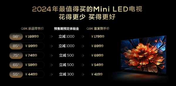 2024年最值得买的Mini LED电视！TCL Q9K发布：首发4199元起