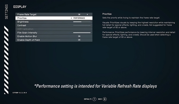 《星空》在主机平台实现60FPS帧率