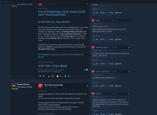 《地狱潜者2》火爆：索尼强制玩家绑定PSN账号惹众怒