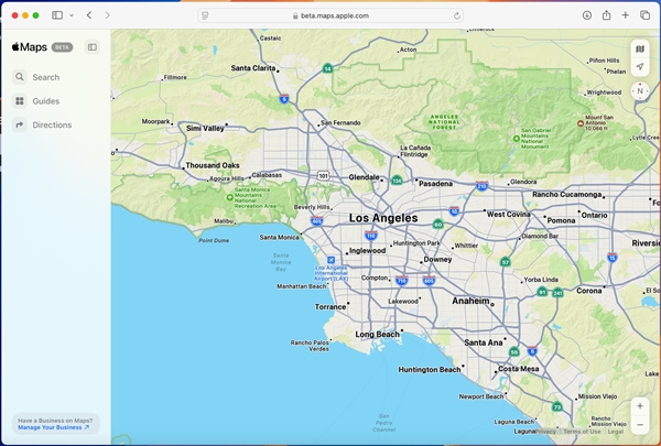 苹果推出Apple Maps网页版地图：兼容Win PC Chrome、Edge浏览器