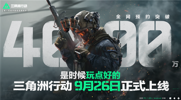 国产自研！腾讯FPS新作《三角洲行动》宣布9月26日上线：全网预约超4000万