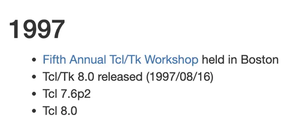 间隔27年的大版本更新！脚本语言Tcl/Tk 9.0发布