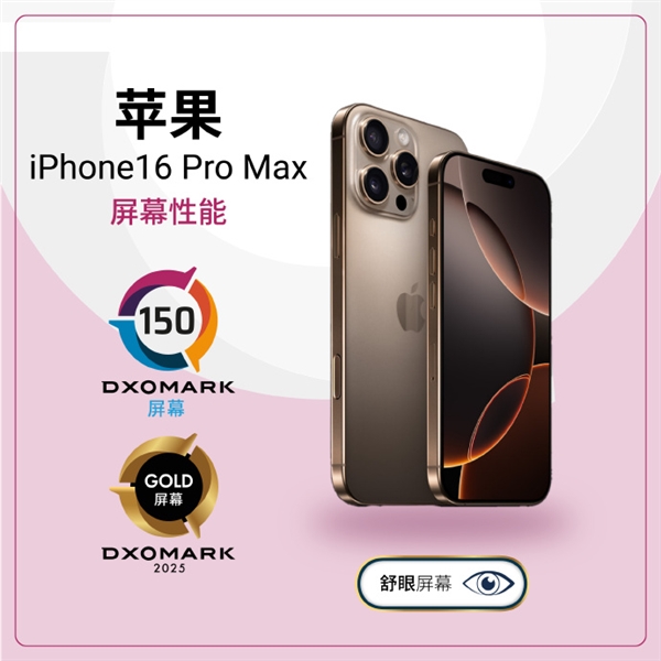 苹果iPhone 16 Pro Max屏幕DxOMark出炉：有明细瑕疵 还不如上一代