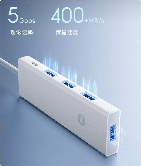 49元！小米四合一双头分线器开售：四口USB 3.0可同时传输