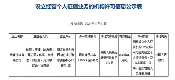 国内第三张个人征信牌照获批！花落蚂蚁集团持股公司