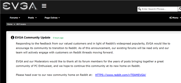 和黄仁勋闹翻！退出显卡市场2年后 EVGA官方论坛关闭
