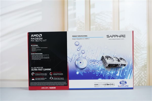 纯白高颜值！蓝宝石RX 9070 XT显卡图赏