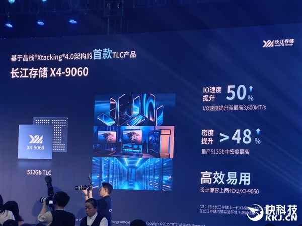 长江存储首次揭秘晶栈4.0：TLC密度最高！QLC单颗2Tb
