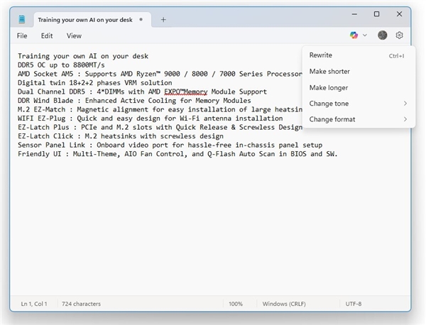 Windows 11记事本史诗级变化：首次集成Copilot AI
