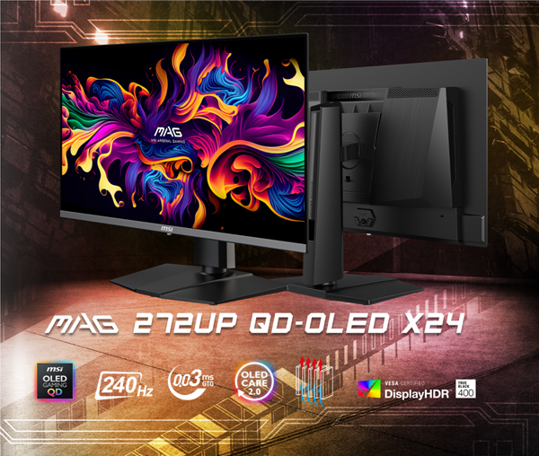 5499元！微星新款27英寸电竞显示器官宣：4K/240Hz