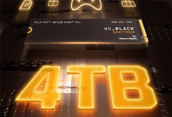 2049元 西数黑盘SN7100 NVMe SSD 4TB版本上市：读速7250 MB/s