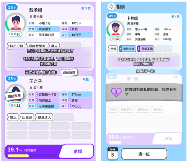 我沉迷这个相亲小游戏 已经第四天了