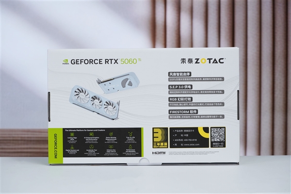 温润如玉！索泰RTX 5060 Ti 8GB月白显卡图赏