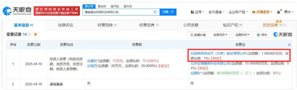 贾跃亭创办乐视网入股海南一网络公司  后者产品有AI小秘