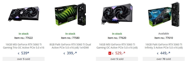 105比0！RTX 5060 Ti 16GB卖爆、8GB没人要