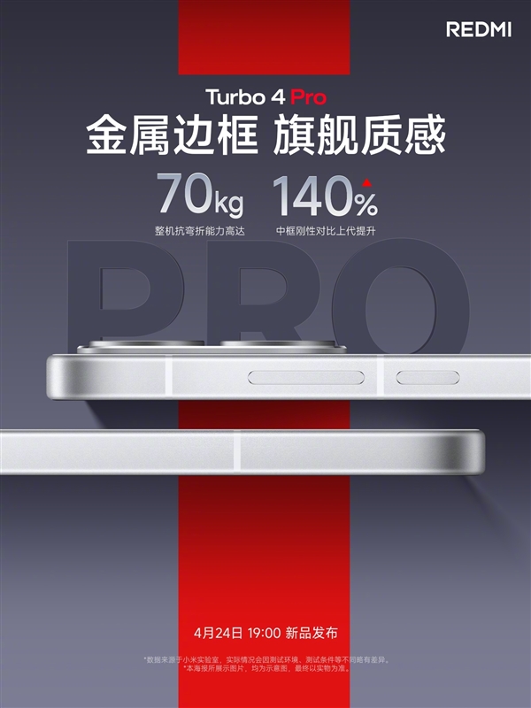 REDMI Turbo 4 Pro定制1.5K大屏：1.5mm超窄黑边 媲美iPhone 16 Pro