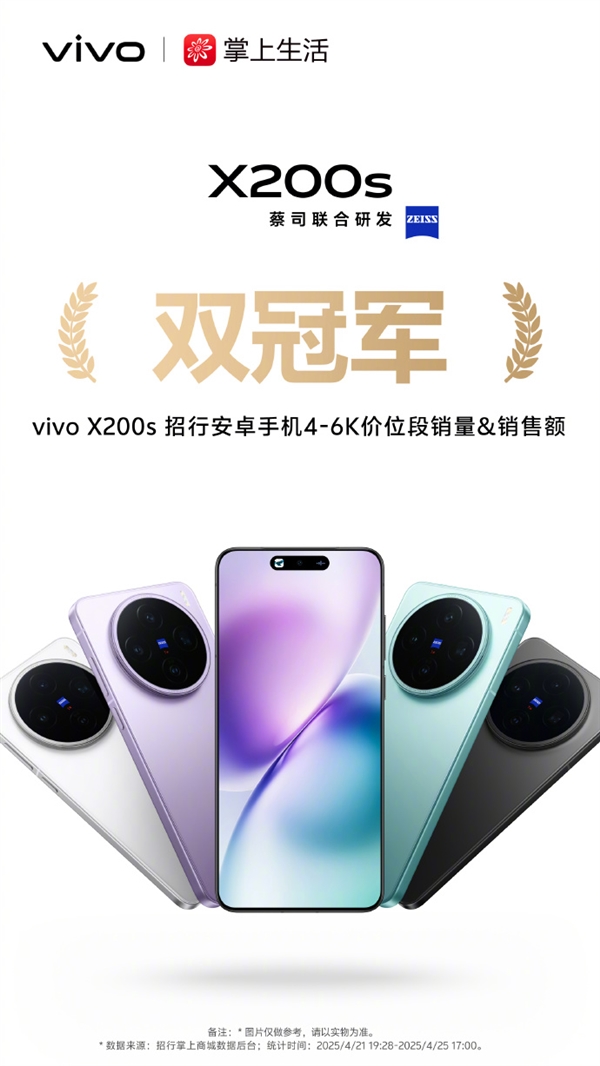 iPhone最强平替！vivo X200s首销斩获京东等渠道4-6K价位段销冠