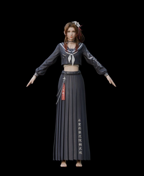 3D区大神发《最终幻想7：重生》美图：JK短发蒂法与