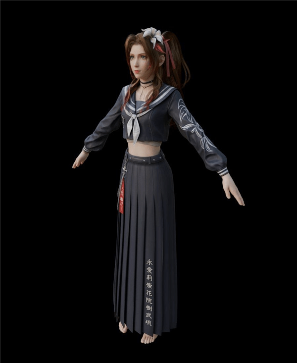 3D区大神再发《FF7RB》蒂法美图