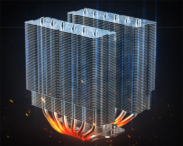 酷凛霜格620风冷散热器首发149元：六热管双塔双风扇