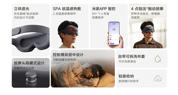249元 小米首款米家智能按摩眼罩发布：SPA级热敷、4点指压振动按摩
