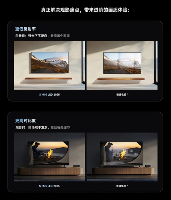 小米首款低反屏！小米电视S Mini LED 2025系列开启预售：国补价2399.2元起