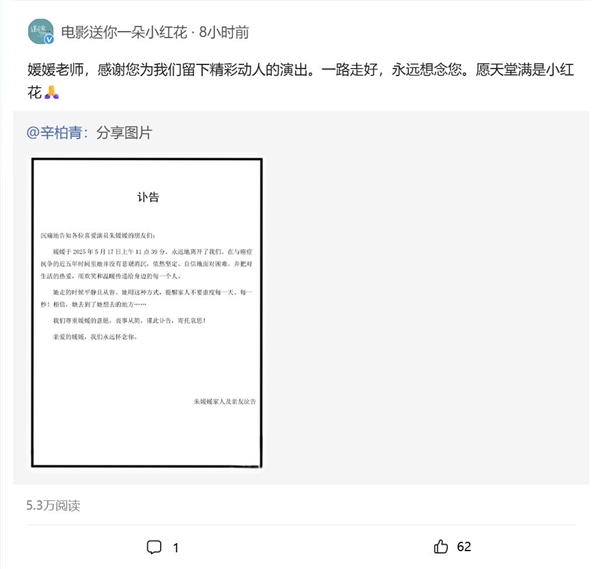  《送你一朵小红花》朱媛媛赵英俊都是因癌症去世：抗癌电影的现实版