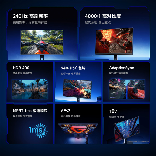 REDMI全新显示器G24发布：569元 1080P+240Hz高刷屏