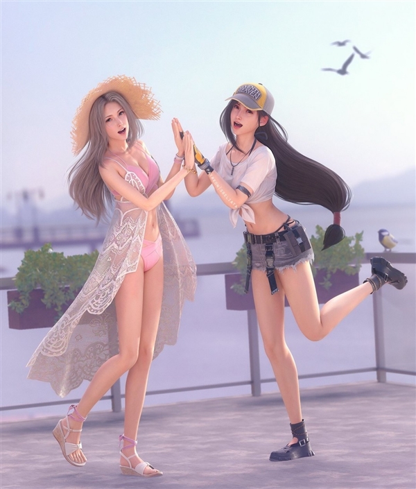 《最终幻想7》蒂法新3D美图 穿《GTA6》女主服装更性感迷人