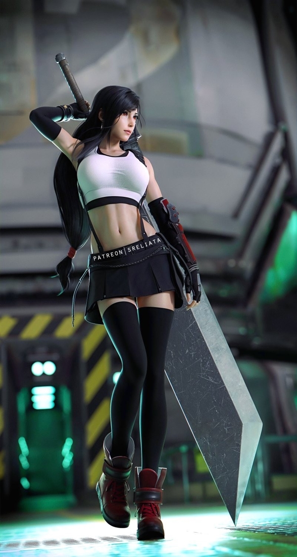 《最终幻想7》蒂法新3D美图 穿《GTA6》女主服装更性感迷人