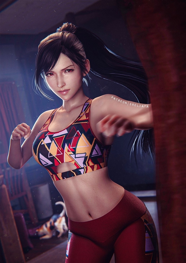 《最终幻想7》蒂法新3D美图 穿《GTA6》女主服装更性感迷人