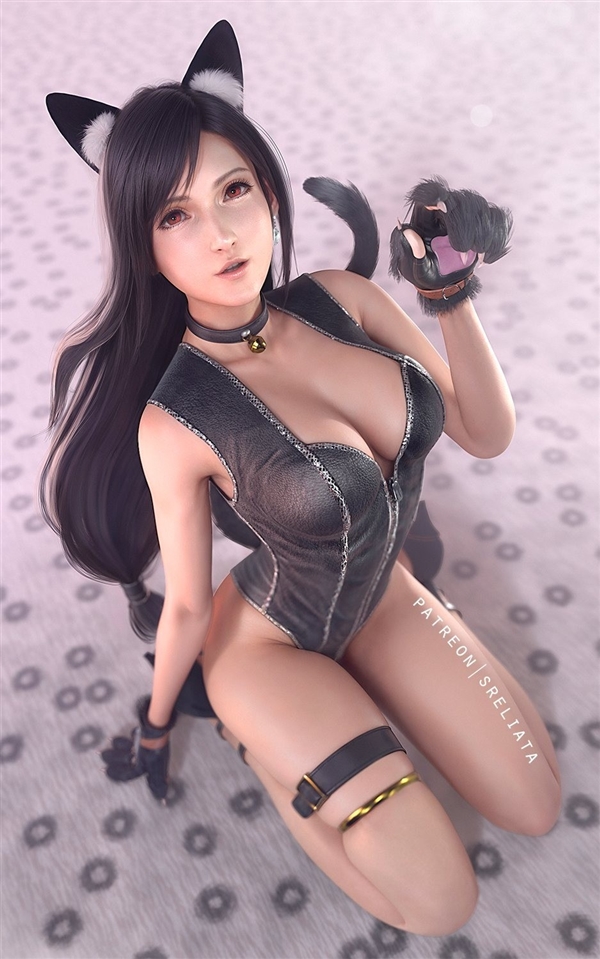 《最终幻想7》蒂法新3D美图 穿《GTA6》女主服装更性感迷人