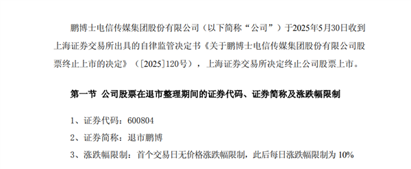 鹏博士被终止上市！曾连续十年财务造假