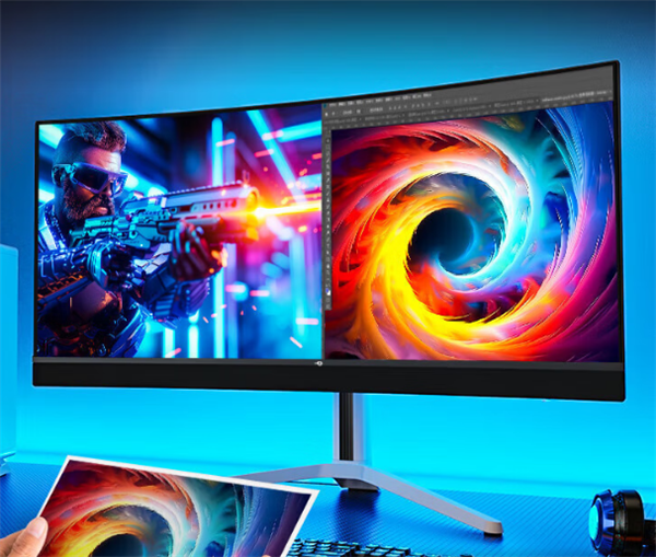 泰坦军团新款34寸带鱼屏首发4999元：240Hz QD-OLED屏、2.1扬声器