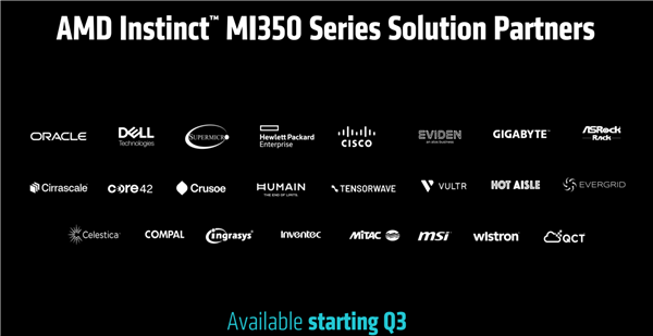 AMD发布全新AI加速卡Instinct MI350系列:288GB HBM3E海量内存、1400W功耗野兽