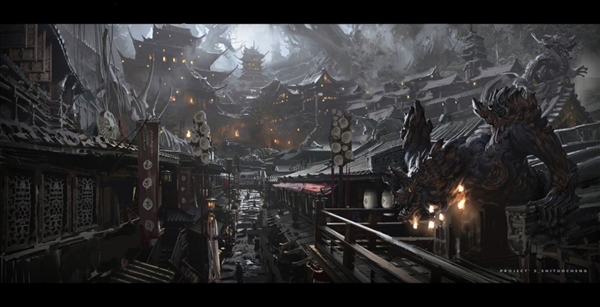 《黑神话：悟空》设计废稿原画 狮驼岭阴森恐怖