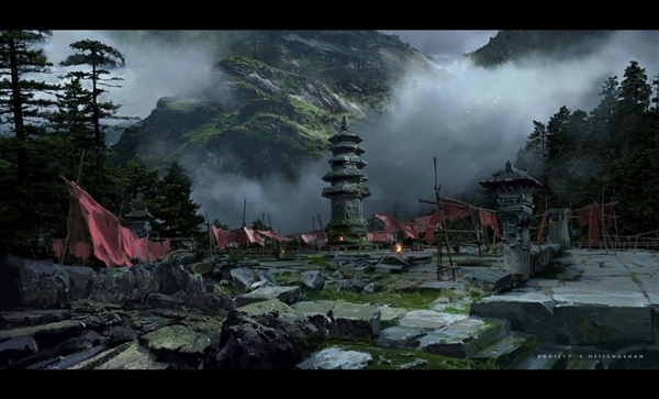 《黑神话：悟空》设计废稿原画 狮驼岭阴森恐怖