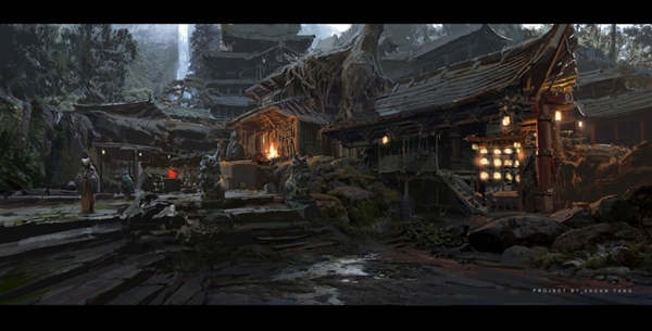 《黑神话：悟空》设计废稿原画 狮驼岭阴森恐怖