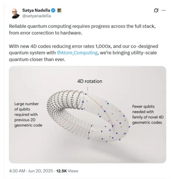 微软量子计算重大技术突破：错误率降低1000倍