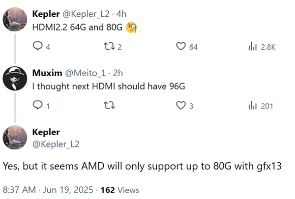 AMD下代显卡率先升级HDMI 2.2！但却是80Gbps残血版