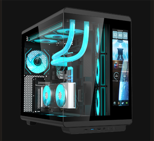 硕一推出鲲鹏CH1+系列机箱：可选LCD长屏 支持竖装显卡