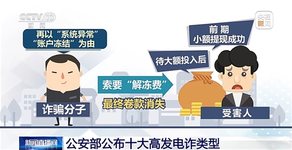公安部公布高发电诈Top10：刷单返利是诈骗之王！
