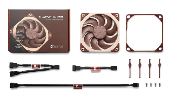 猫头鹰新一代120mm旗舰风扇！NF-A12x25 G2终于上市：单个250元