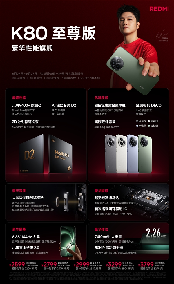 REDMI K80至尊版没涨价！王腾：感谢雷军卢伟冰对REDMI的支持