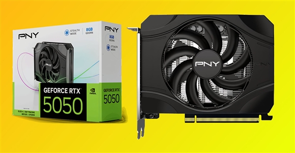 国内已取消个人送保！PNY推出单风扇RTX 5050：仅147mm长