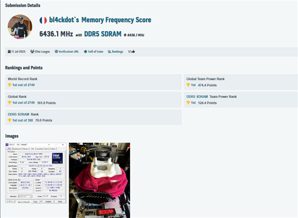 惊人的DDR5-12872！芝奇内存创下全新超频世界纪录